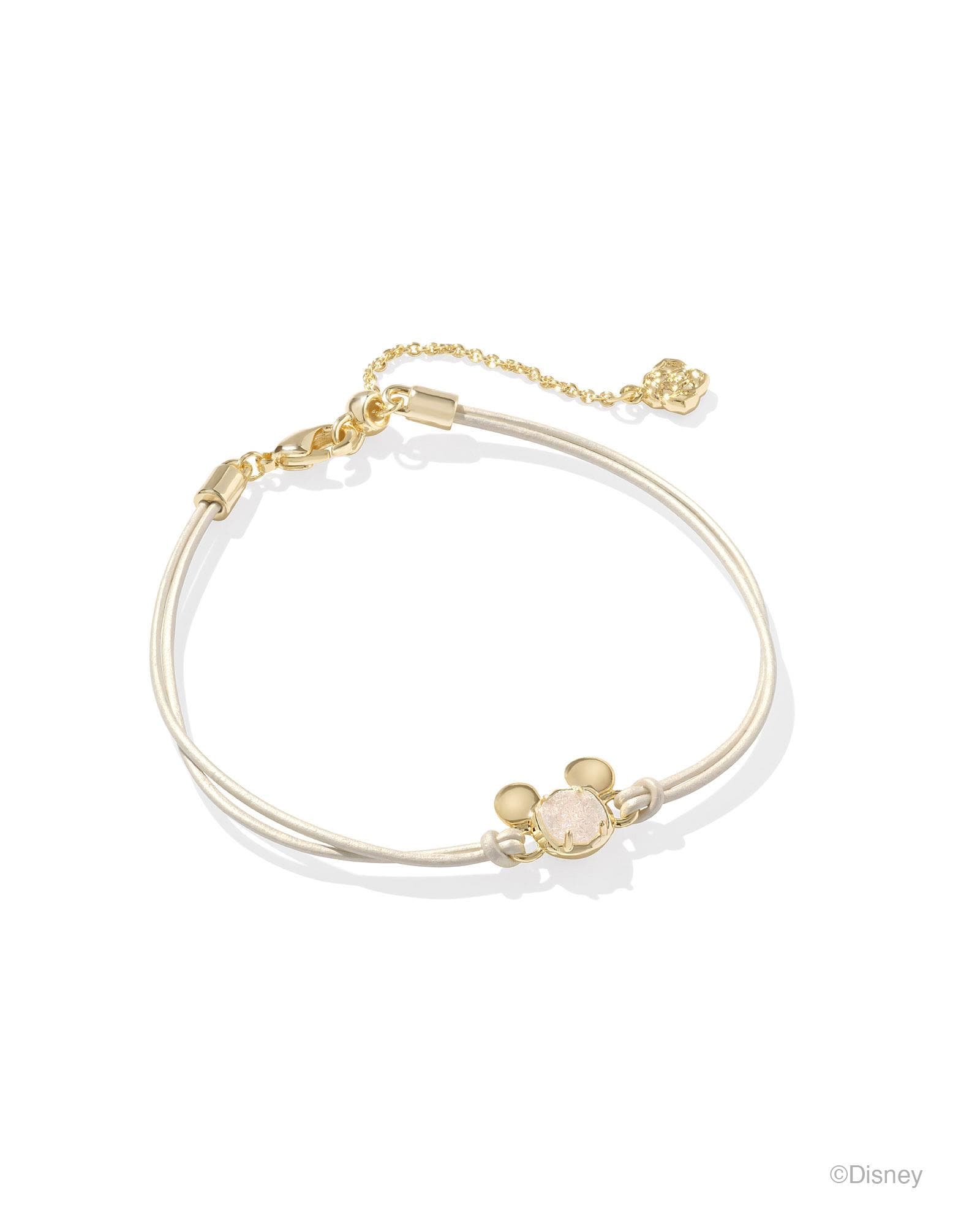 Disney Gold Mickey Mouse Corded Bracelet in Iridescent Drusy