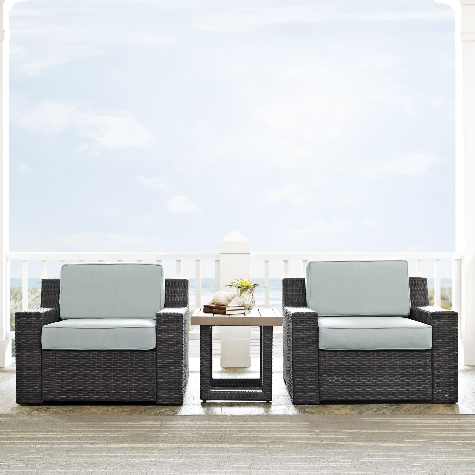 Beaufort 3Pc Wicker Outdoor Chair Set