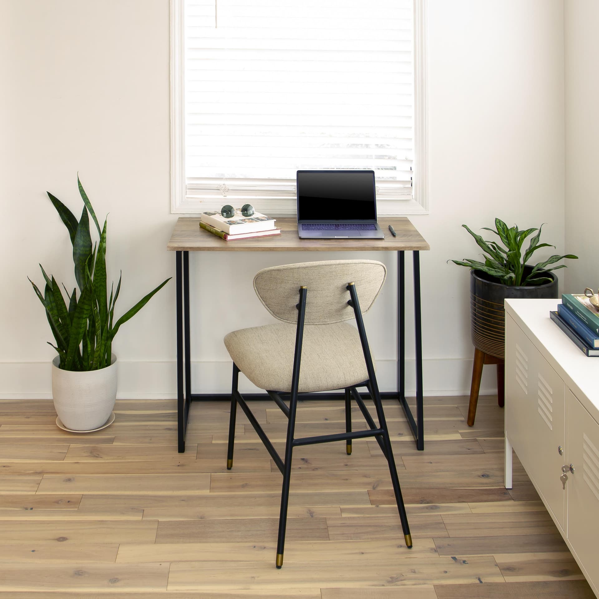 Small 36" Rustic Natural Home Office Folding Computer Desk