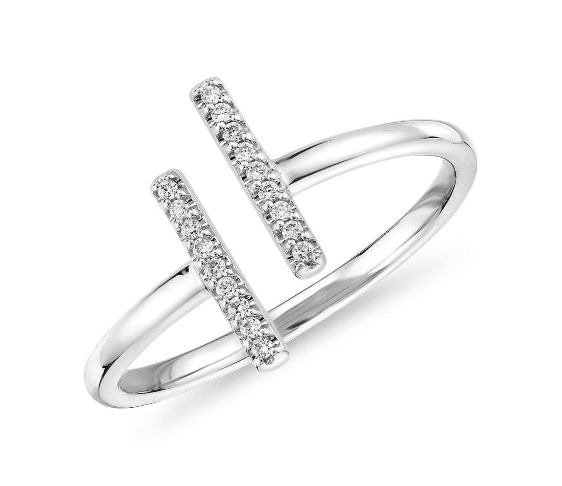 Modern Silver CZ Ring