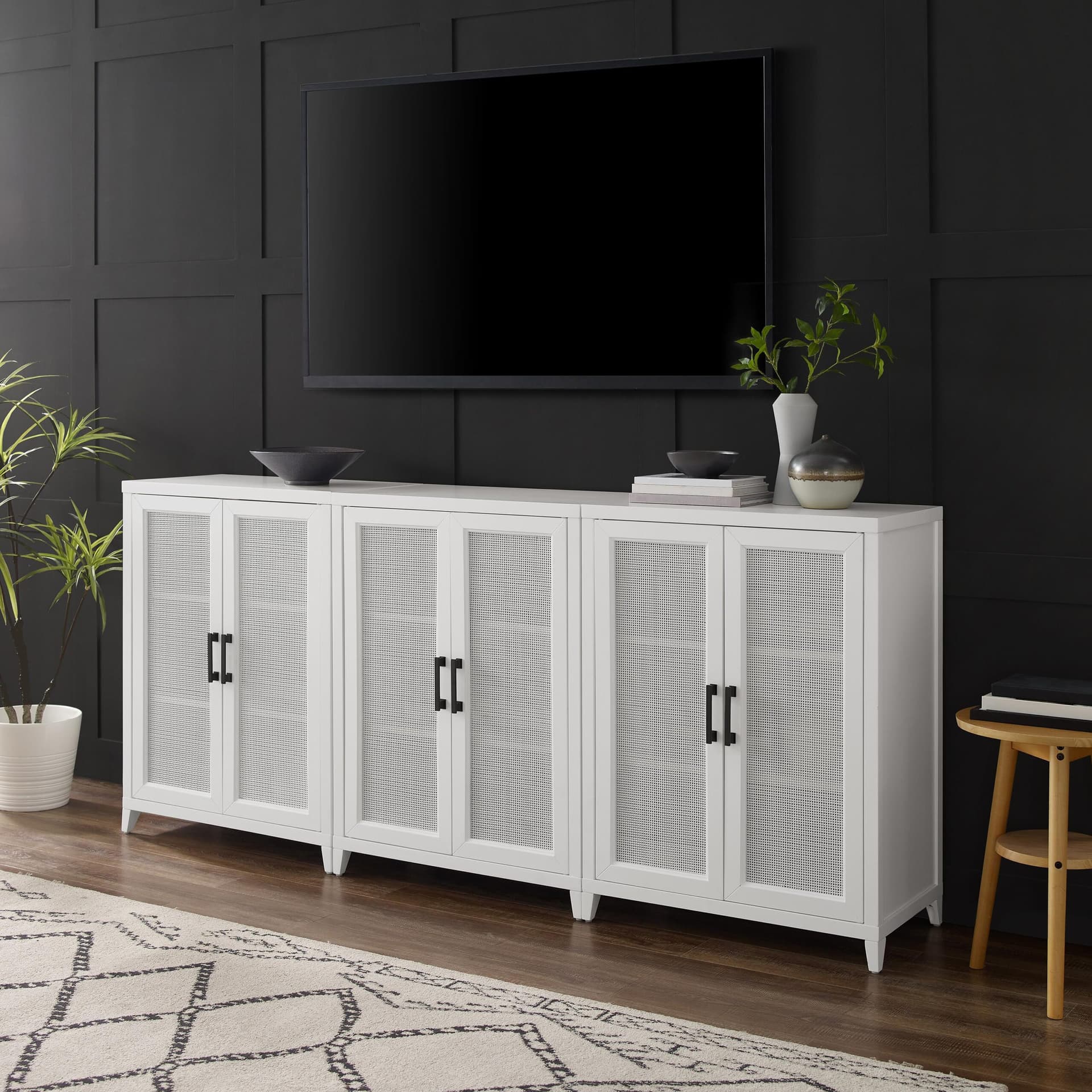 Milo 3-Piece Media Sideboard Cabinet Set