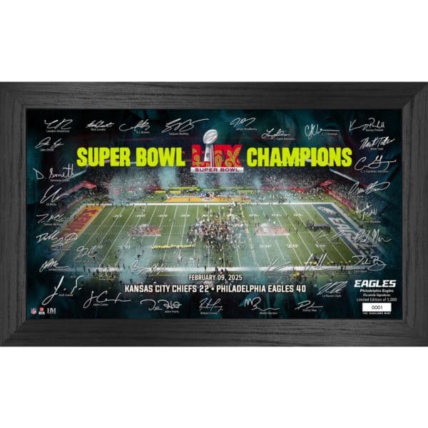 Philadelphia Eagles Super Bowl 59 Champions Signature Gridiron Frame