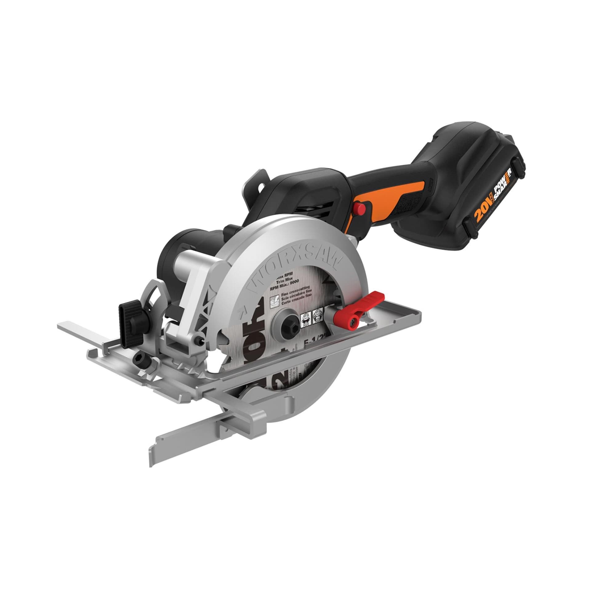 Nitro 20V Power Share WorxSaw 4.5" Cordless Circular Saw w/ Brushless Motor