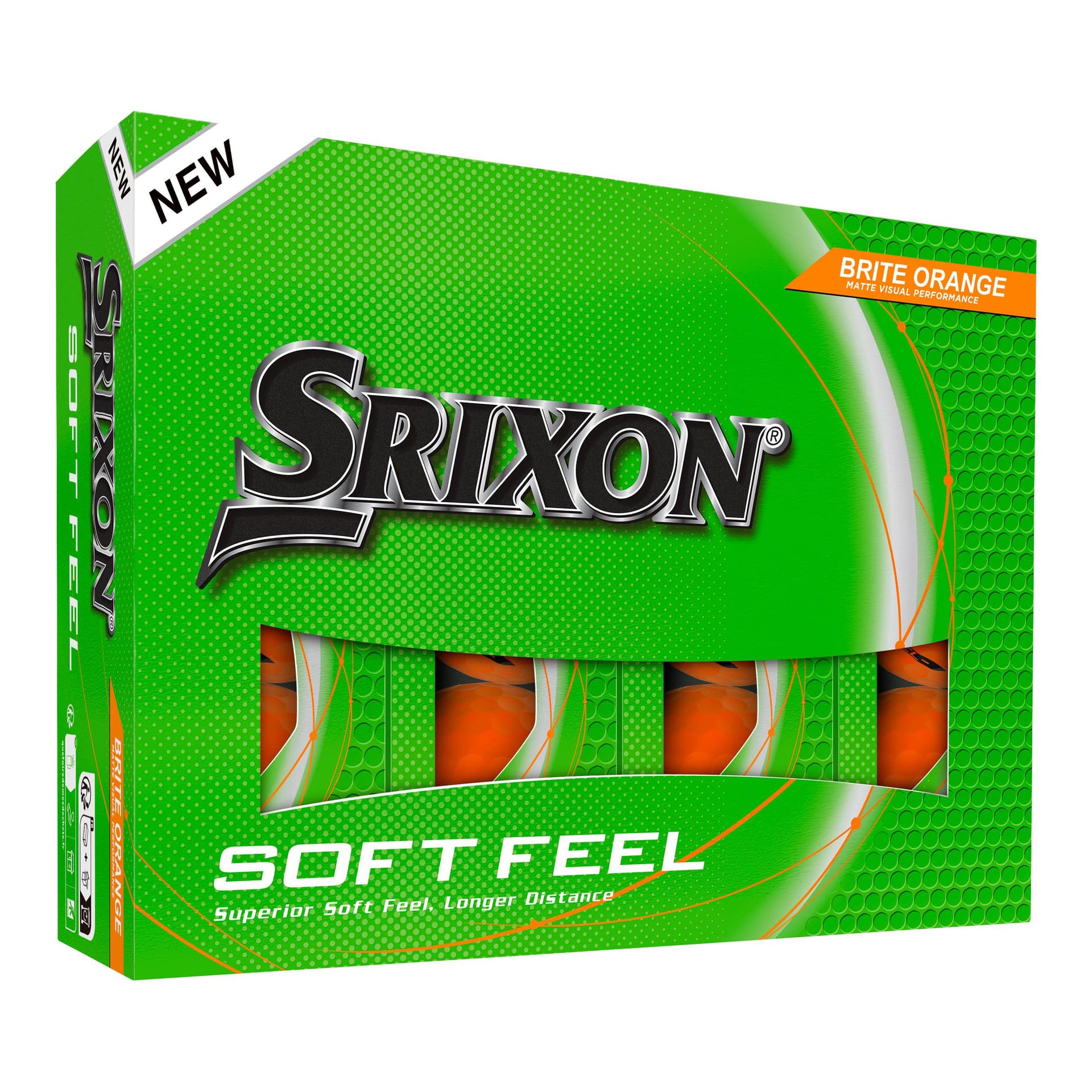 Srixon Soft Feel Brite 14 Orange Golf Balls - 1 Dozen
