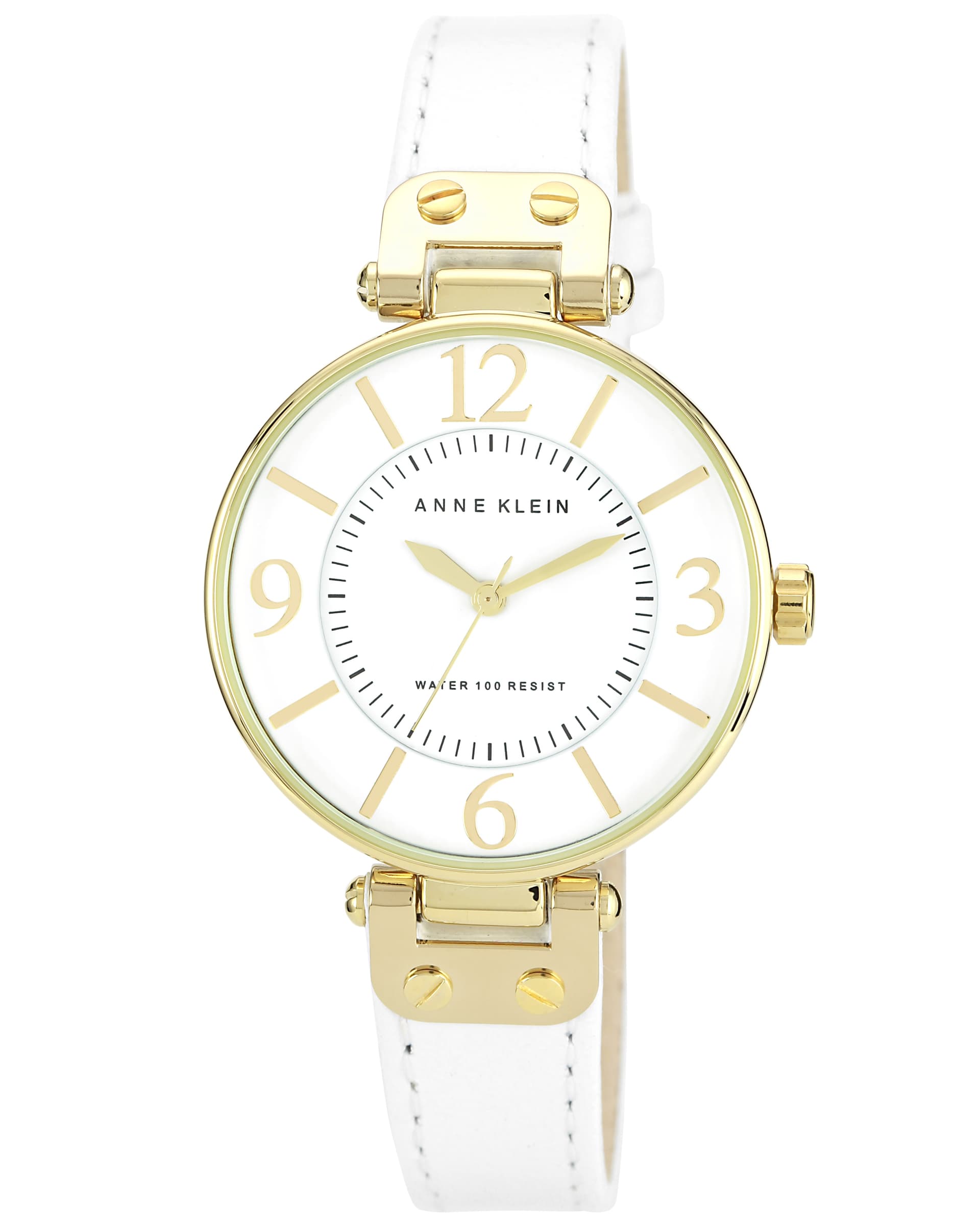 Women's White Leather Strap Watch