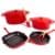 Neo 9pc Cast Iron Cookware Set, Red
