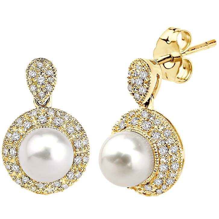 Diamond & Pearl Earrings