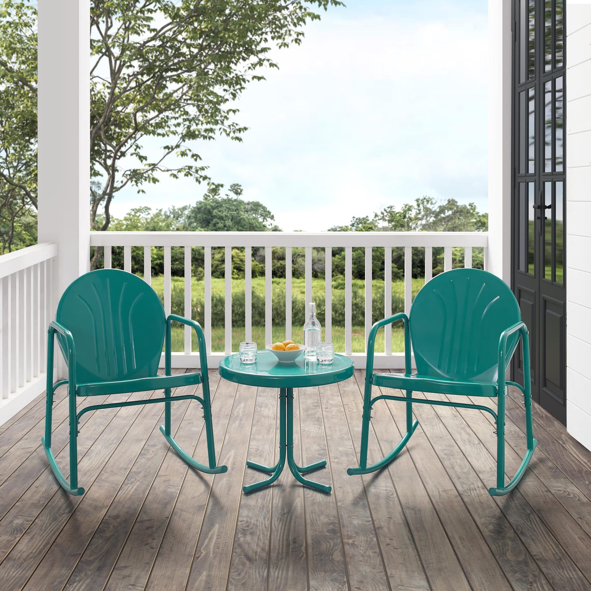 Griffith 3Pc Retro Outdoor Rocking Chair Set