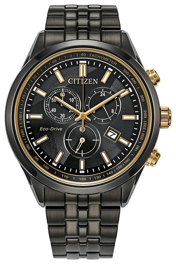 Men's Eco-Drive Classic Stainless Steel Bracelet watch, Black dial