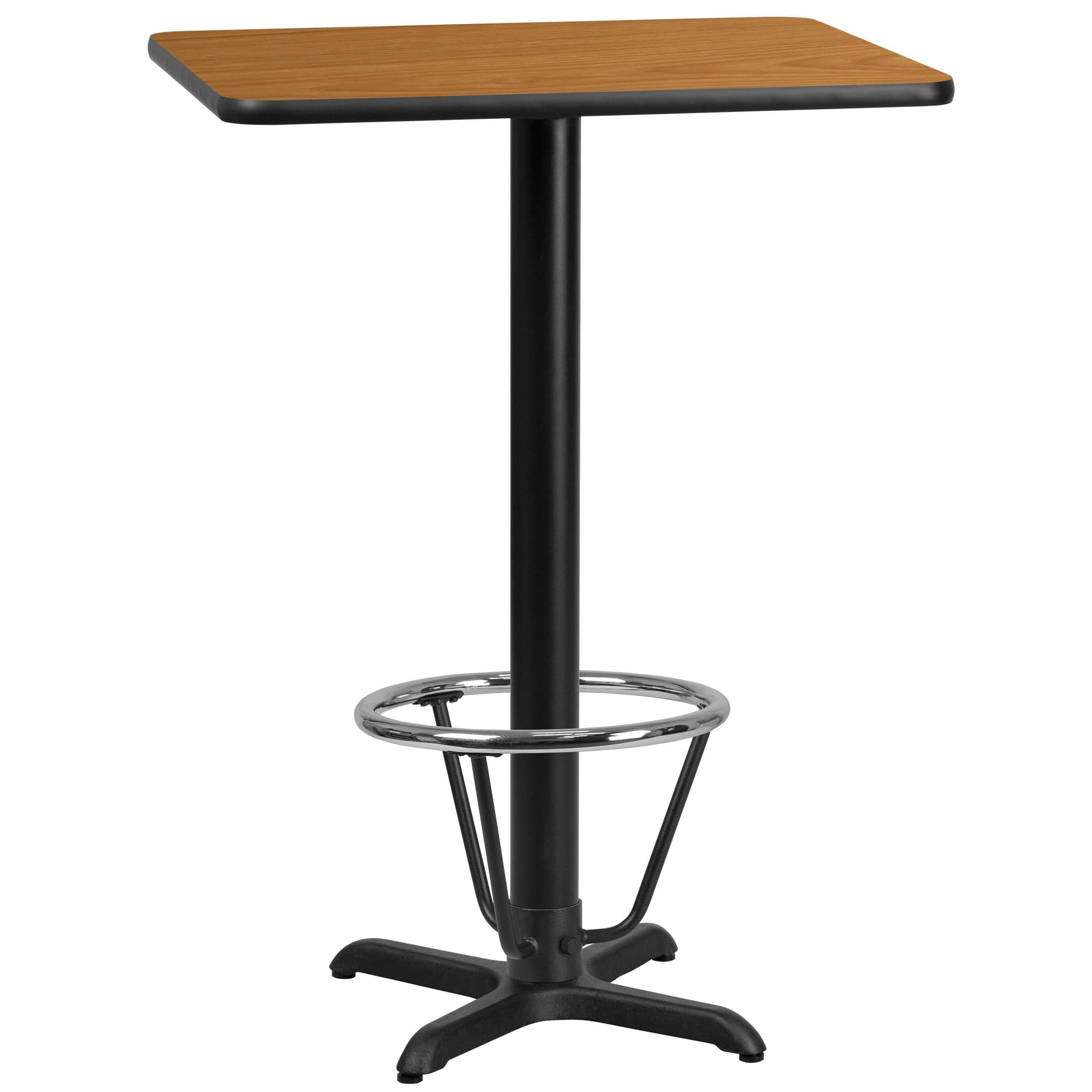 24" x 30" Natural Laminate Table Top & 22x22 Bar Height Table Base w/Foot Ring