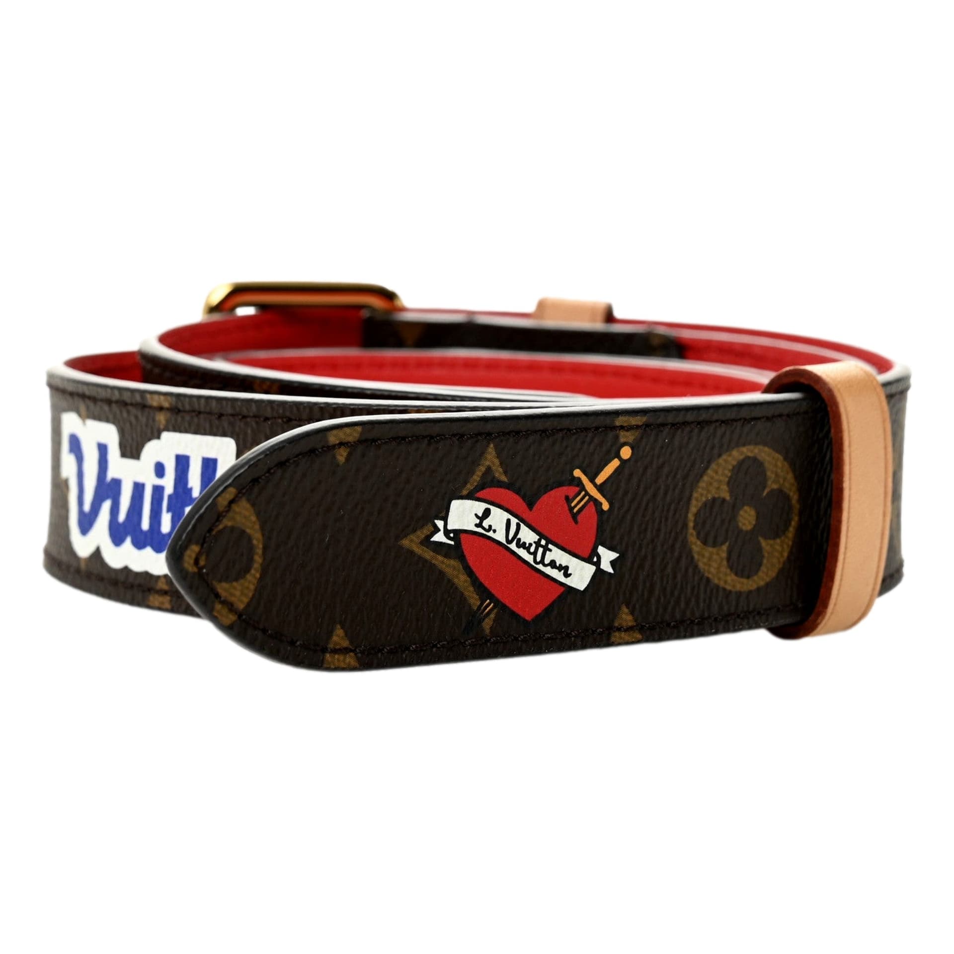 Louis Vuitton Monogram Patches Bandoulière Shoulder Strap Brown Canvas