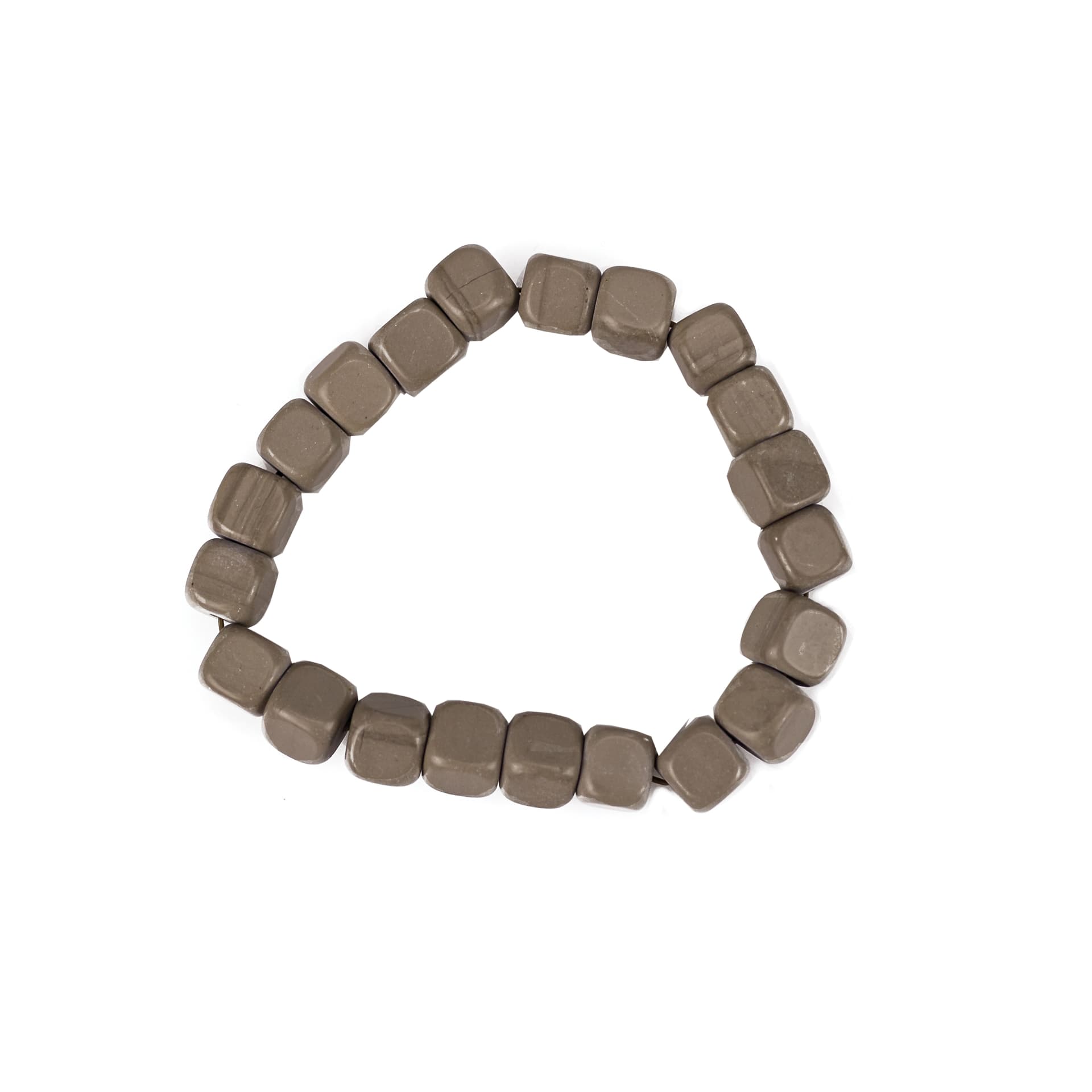 Slate Gray Squared Marble Stretch Bracelet