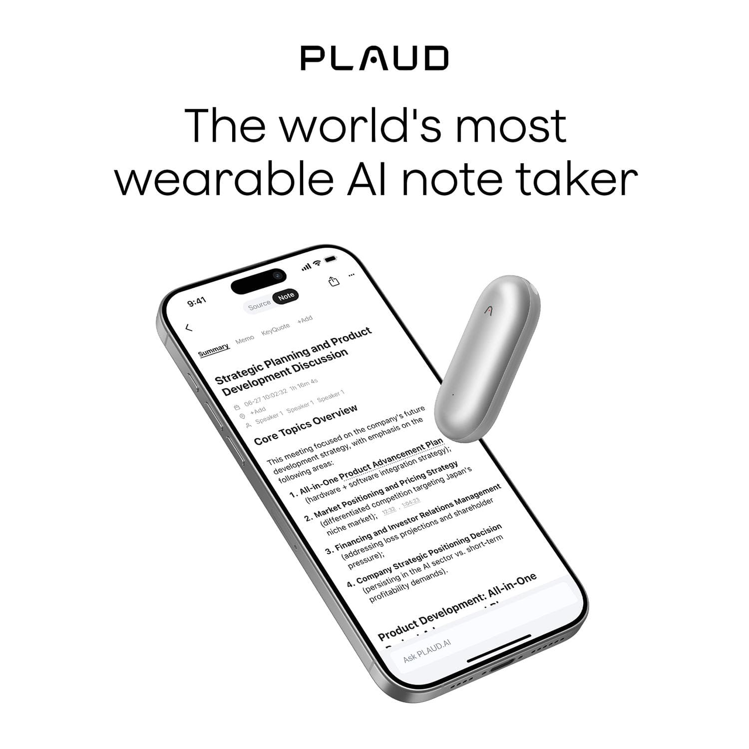 Plaud NotePin S-Silver