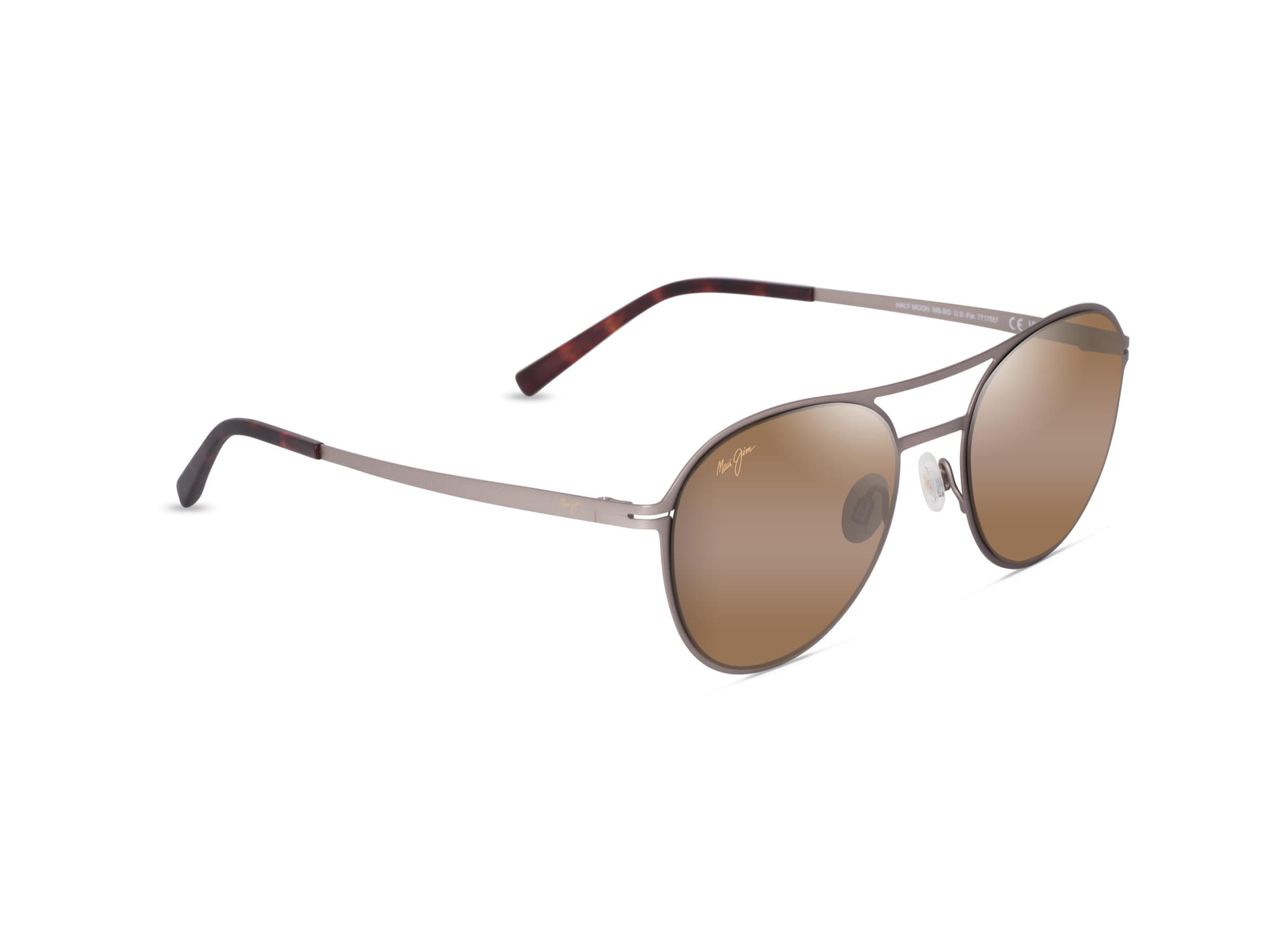 Half Moon Polarized Sunglasses Satin Sepia Frame HCL Bronze Lens