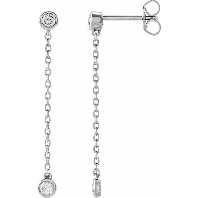 14K W 1/4 CTW LB GRWN Dia Earrings