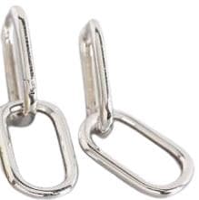 Latonia Cabella created Sterling Silver Geometric Ellipse Chain design Earrings