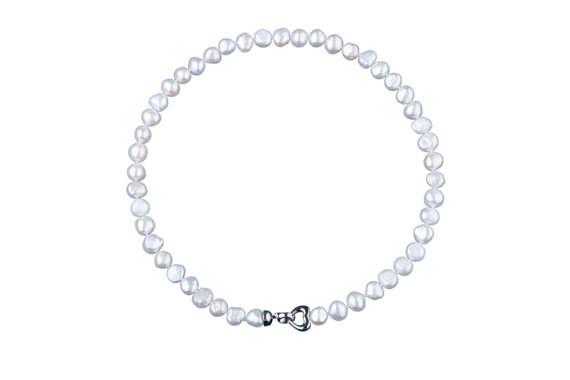 19-1/2" White Baroque Nugget Pearl Necklace