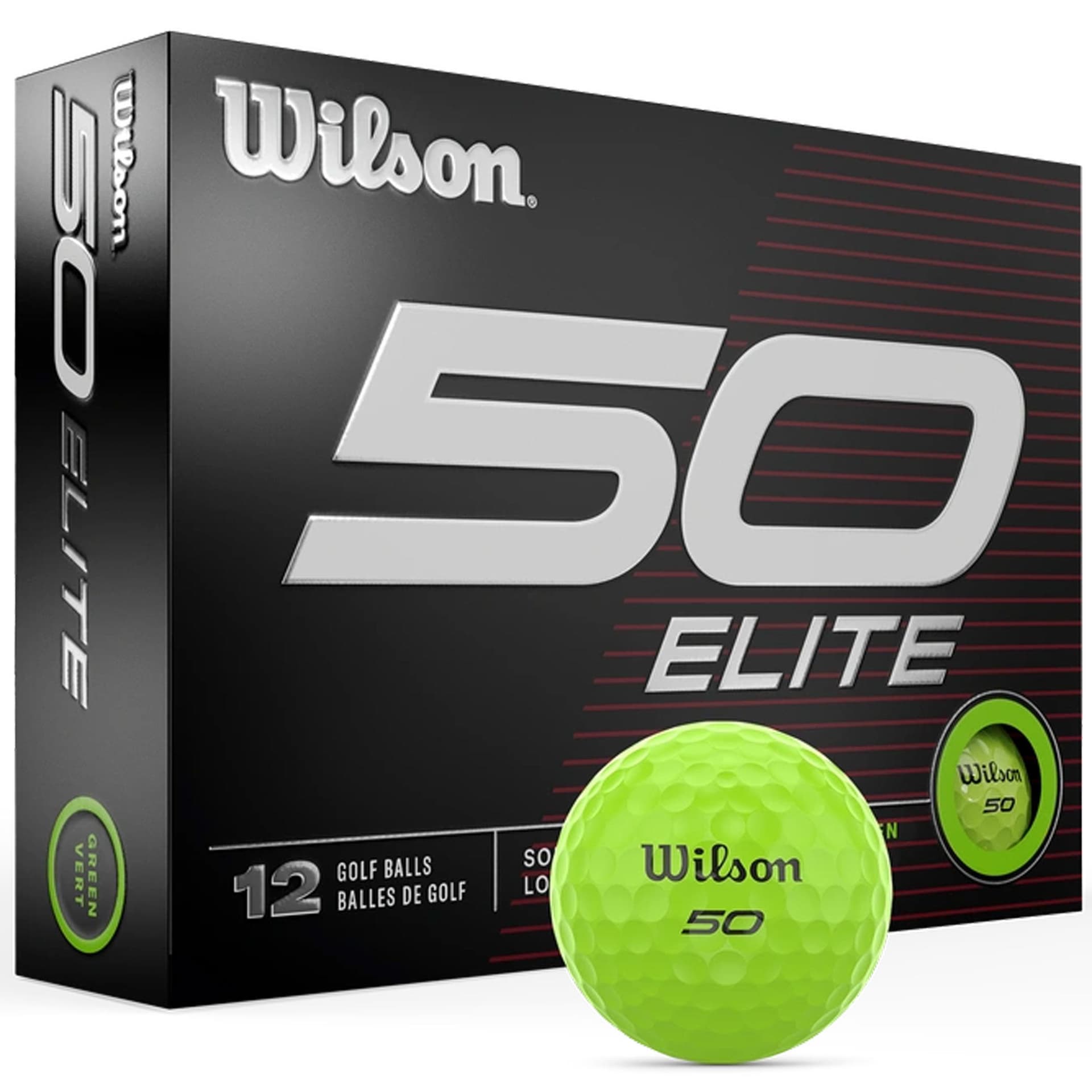 Wilson Fifty Elite Green Golf Balls - 1 Dozen