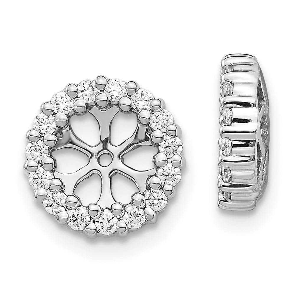 14K White Gold Lab Grown Diamond Earring Jackets, .48ctw