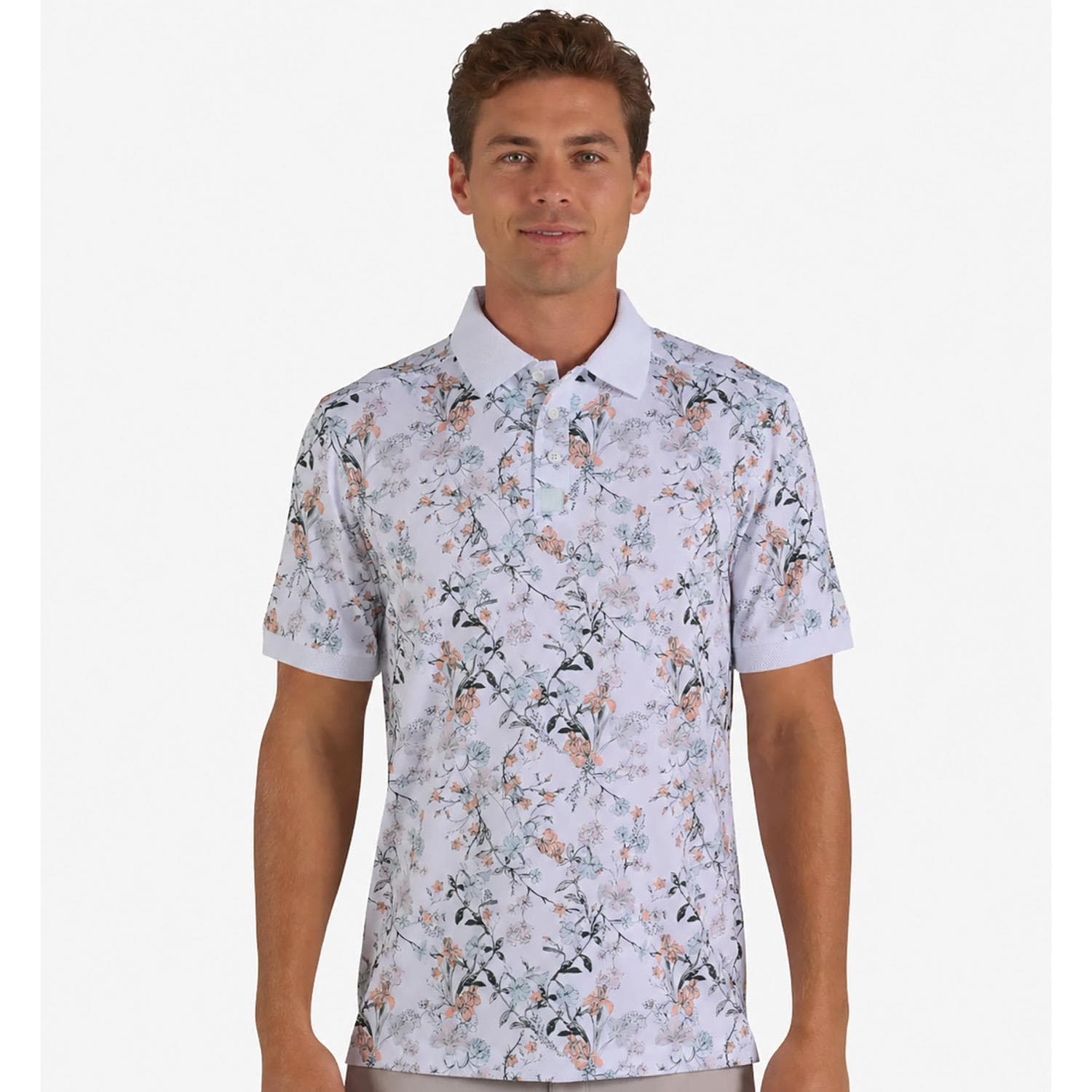 Bad Birdie Men's Ridge Performance Polo-Wild One Frosty Petal-LG
