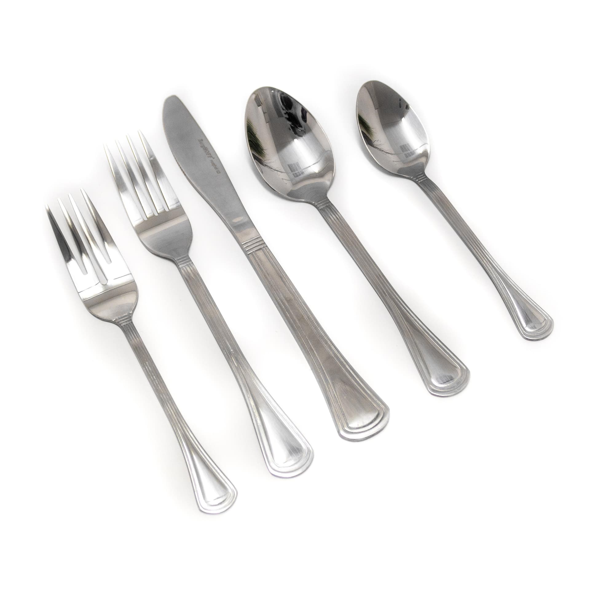 Two-Tone Matte 20pc Flatware Set 18/0 SS, Serv for 4
