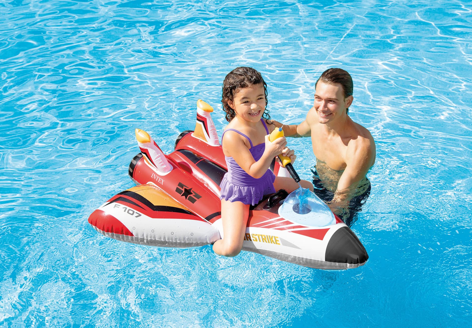 Plane Ride-On Inflatable Pool Floats w/ Water Guns