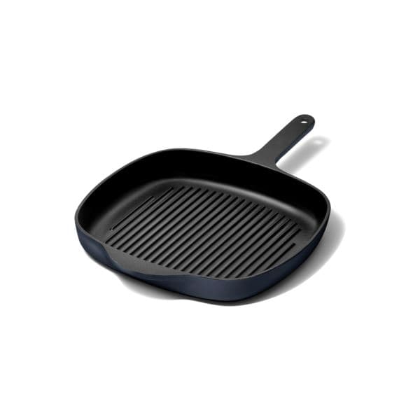 10.5" Enameled Cast Iron Grill Pan Dark Navy