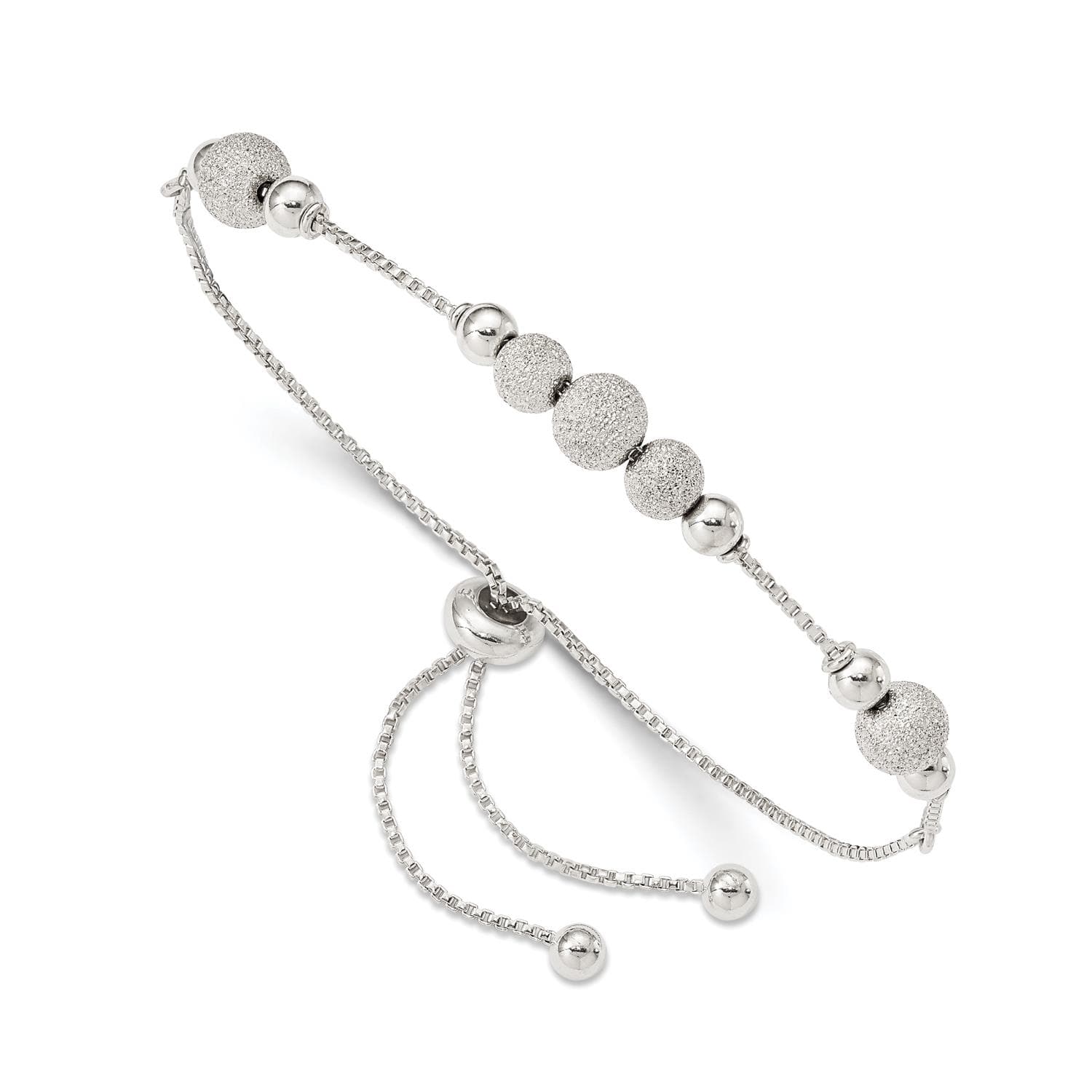 Sterling Silver Beaded Adjustable Bracelet