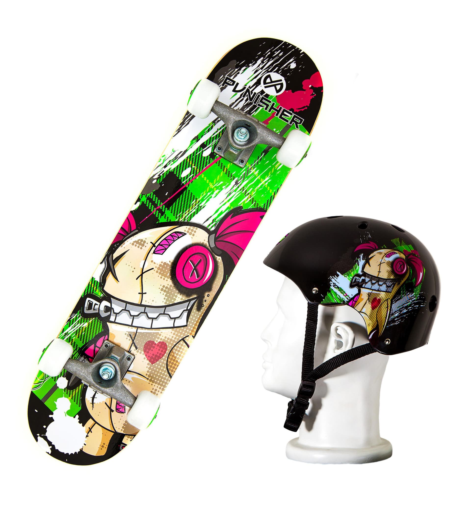 Jinx Skateboard With Matching Helmet