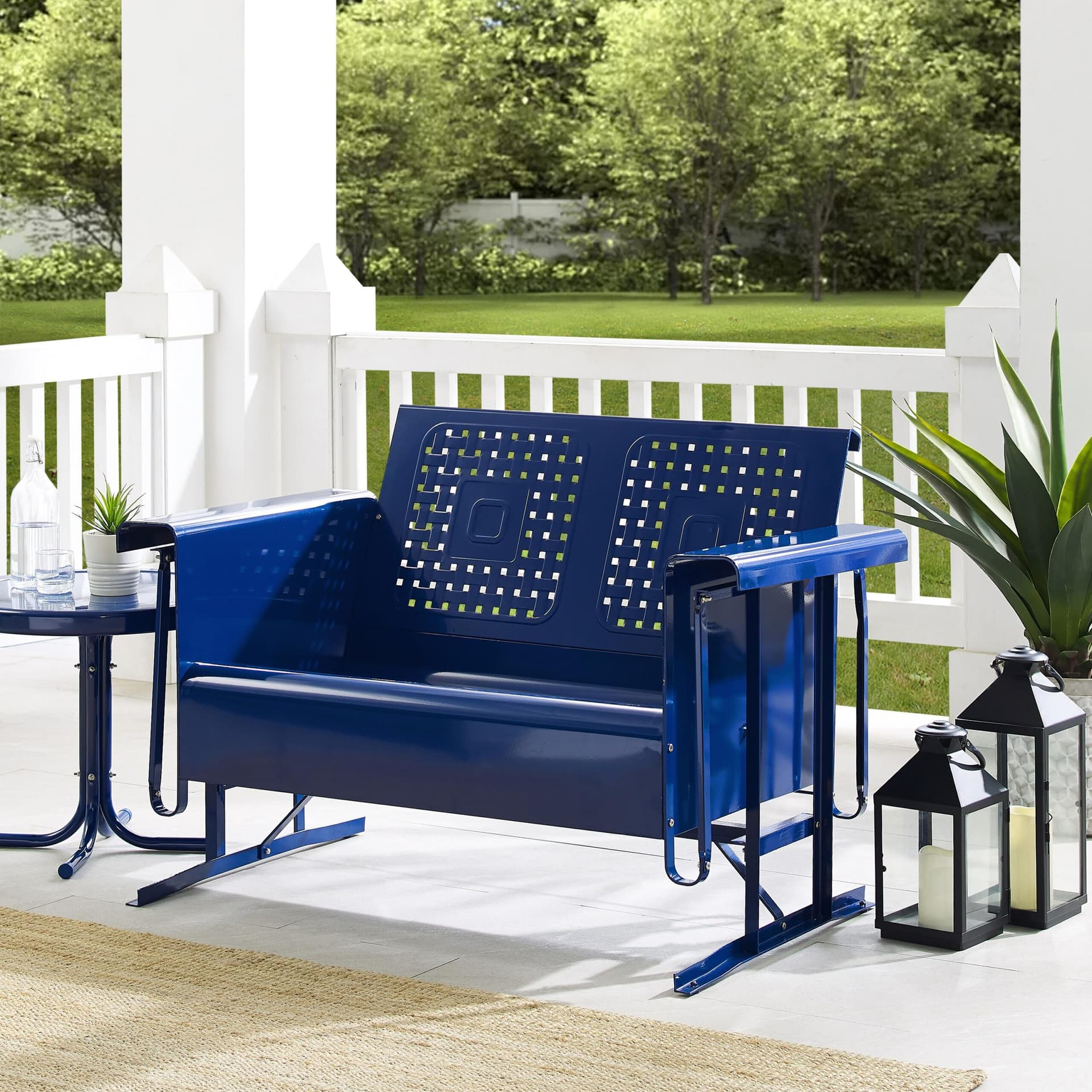 Bates Retro Outdoor Loveseat Glider