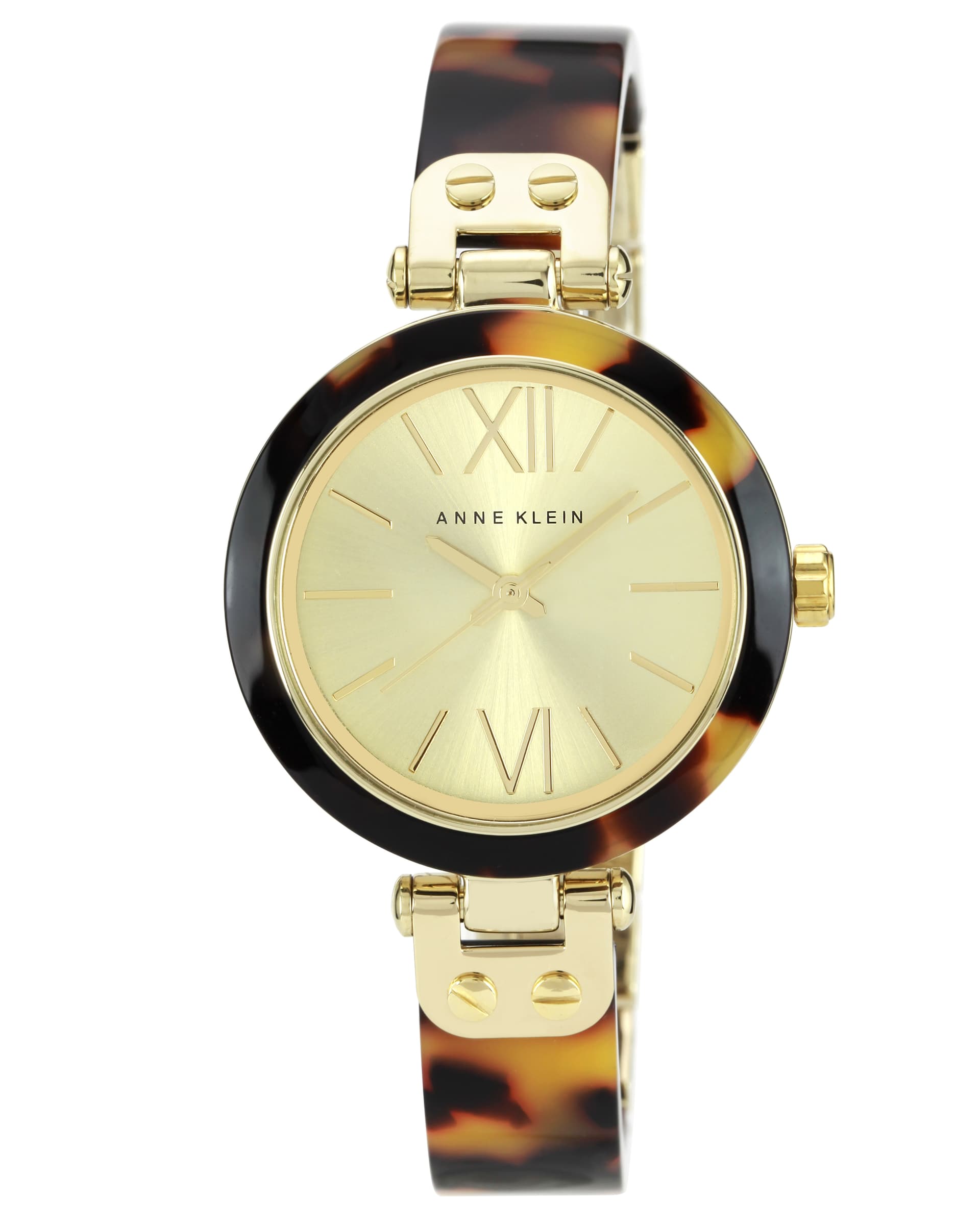 Women's Gold-Tone Tortoise Bangle Watch