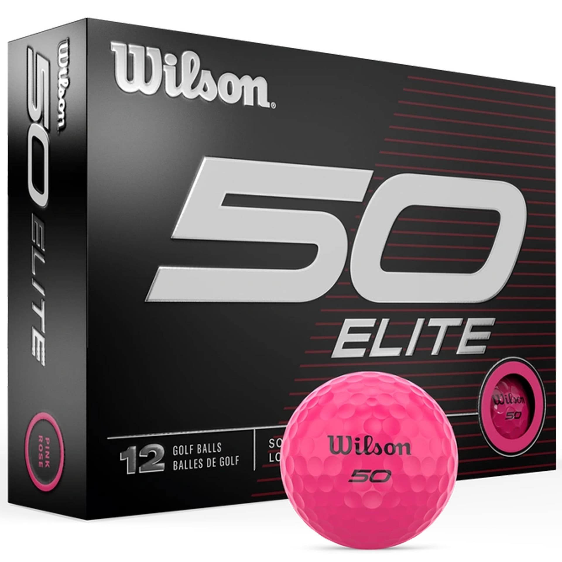 Wilson Fifty Elite Pink Golf Balls - 1 Dozen