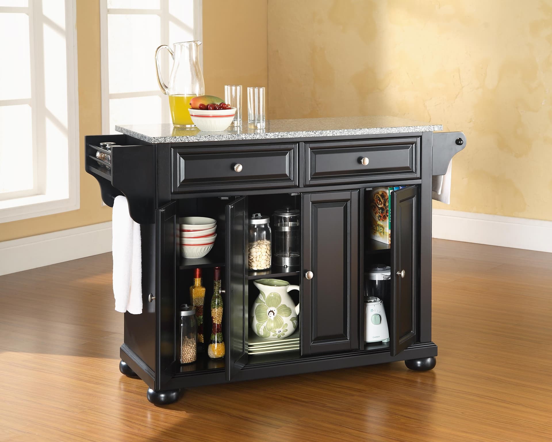 Alexandria Granite Top Full Size Kitchen Island/Cart