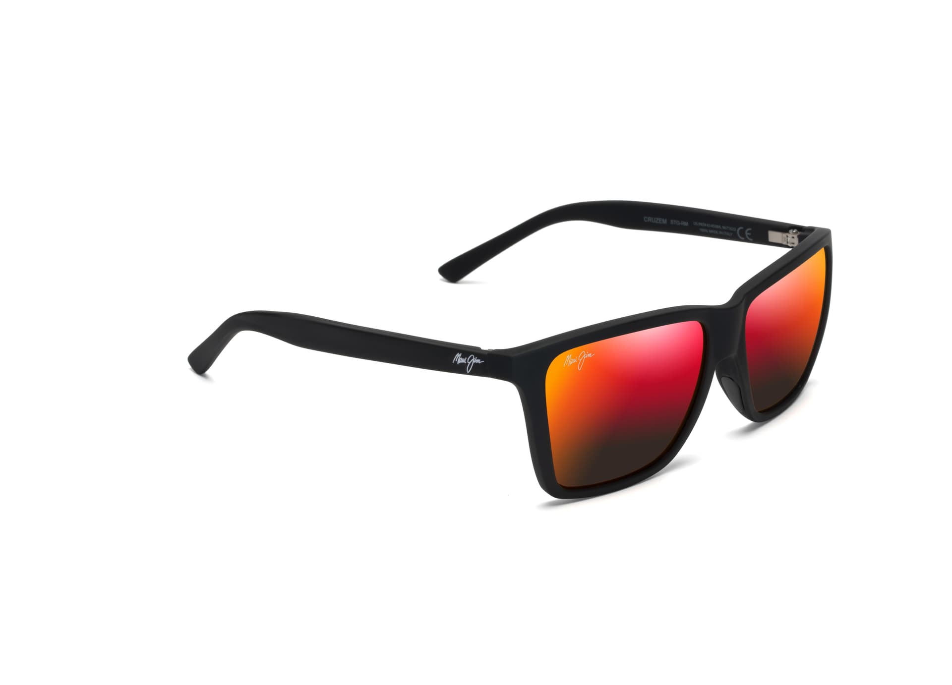 Cruzem Polarized Sunglasses Matte Black Frame Hawaii Lava Lens