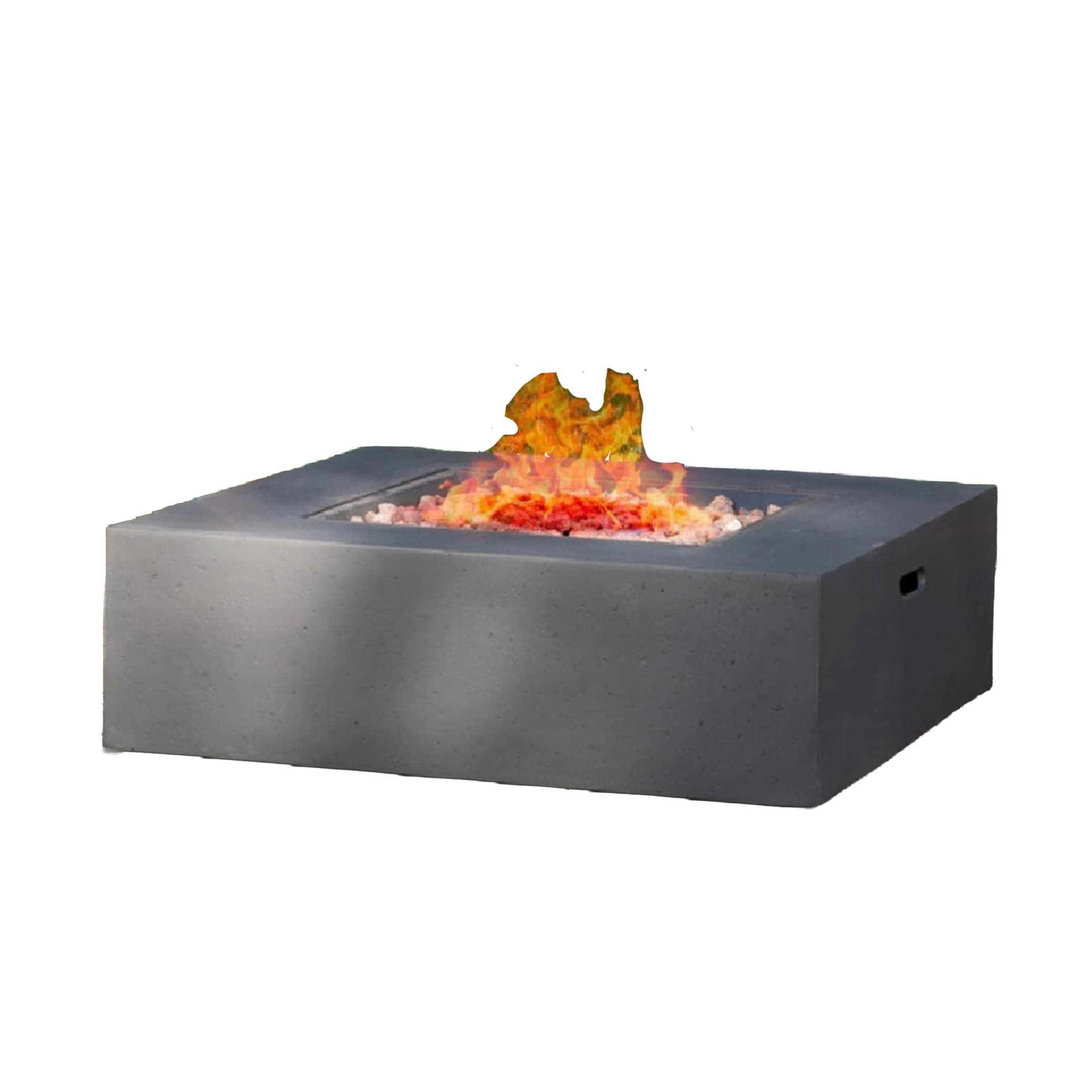 Square Outdoor Gas Fire Pit Table w/Tank Holder - Dark Grey