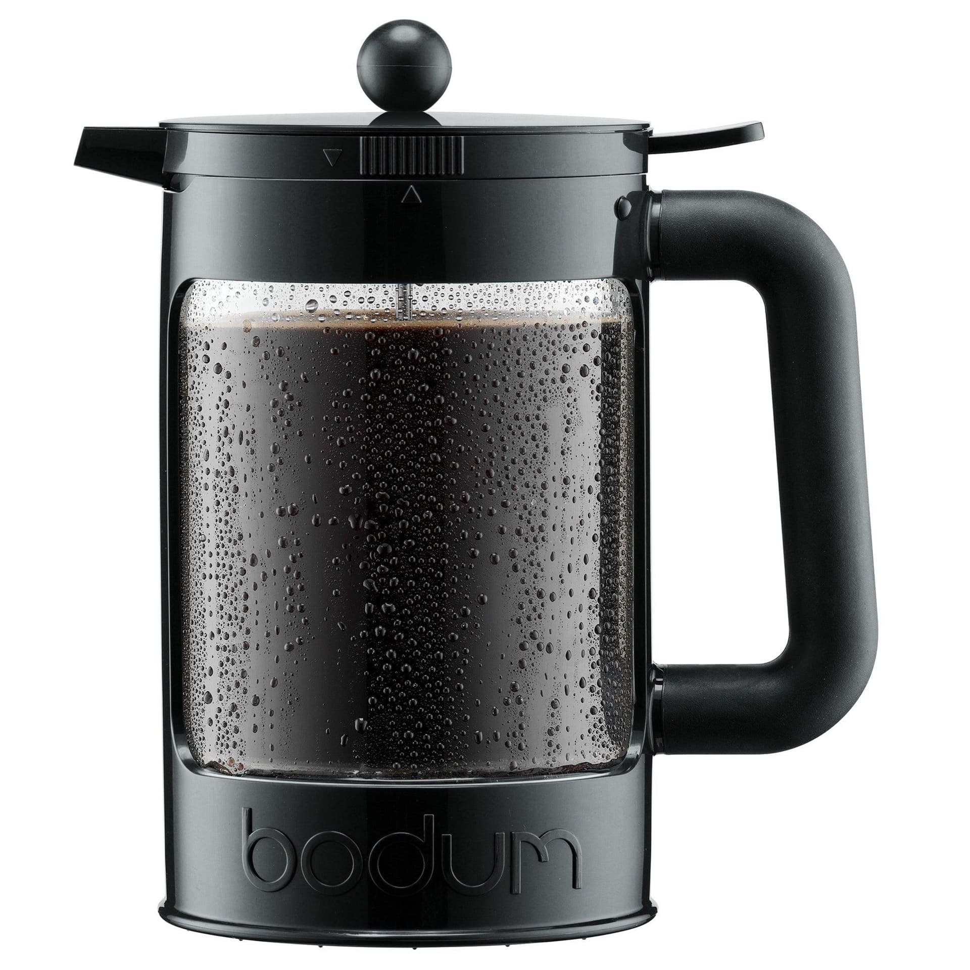 Bean Set 51oz Cold Brew Coffeemaker W/ Two Lids Black