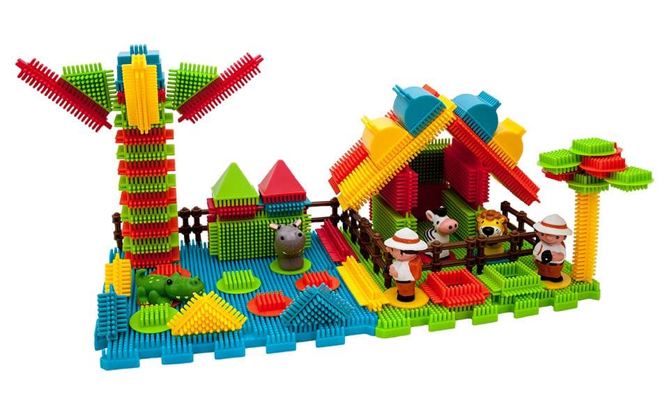 Safari Theme Bristle Shape 100 Pcs Building Block Set