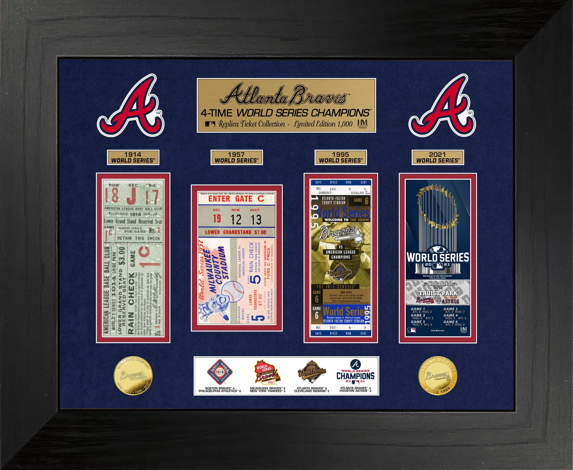 Atlanta Braves 4X Champions Deluxe Ticket Collection