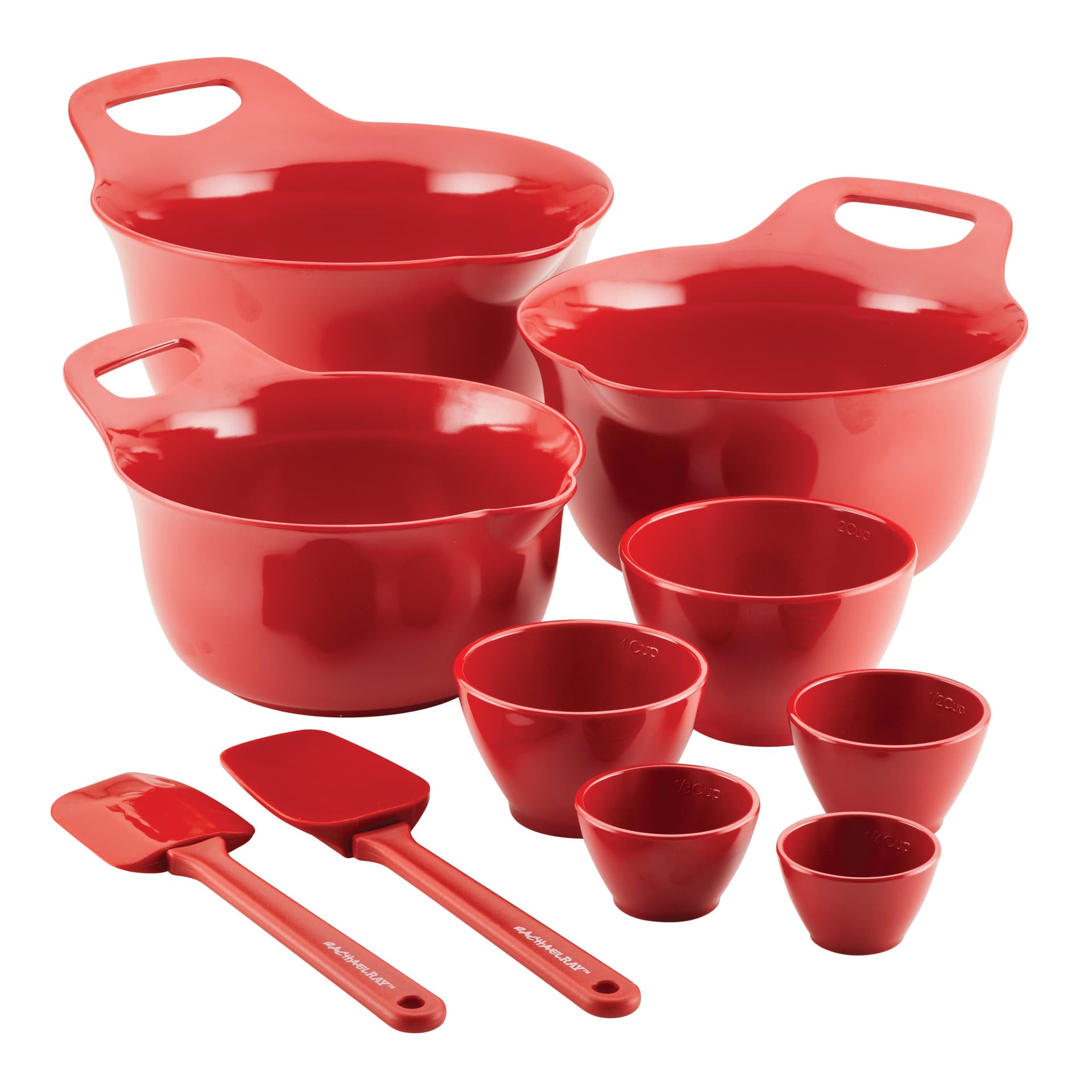 Melamine 10pc Mix & Measure Mixing Bowl Set Red