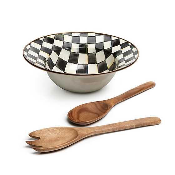 Emerald Check Serving Bowl
