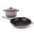 Neo 3pc Cast Iron Cookware Set, Fry Pan & Round Dutch Oven, Oyster