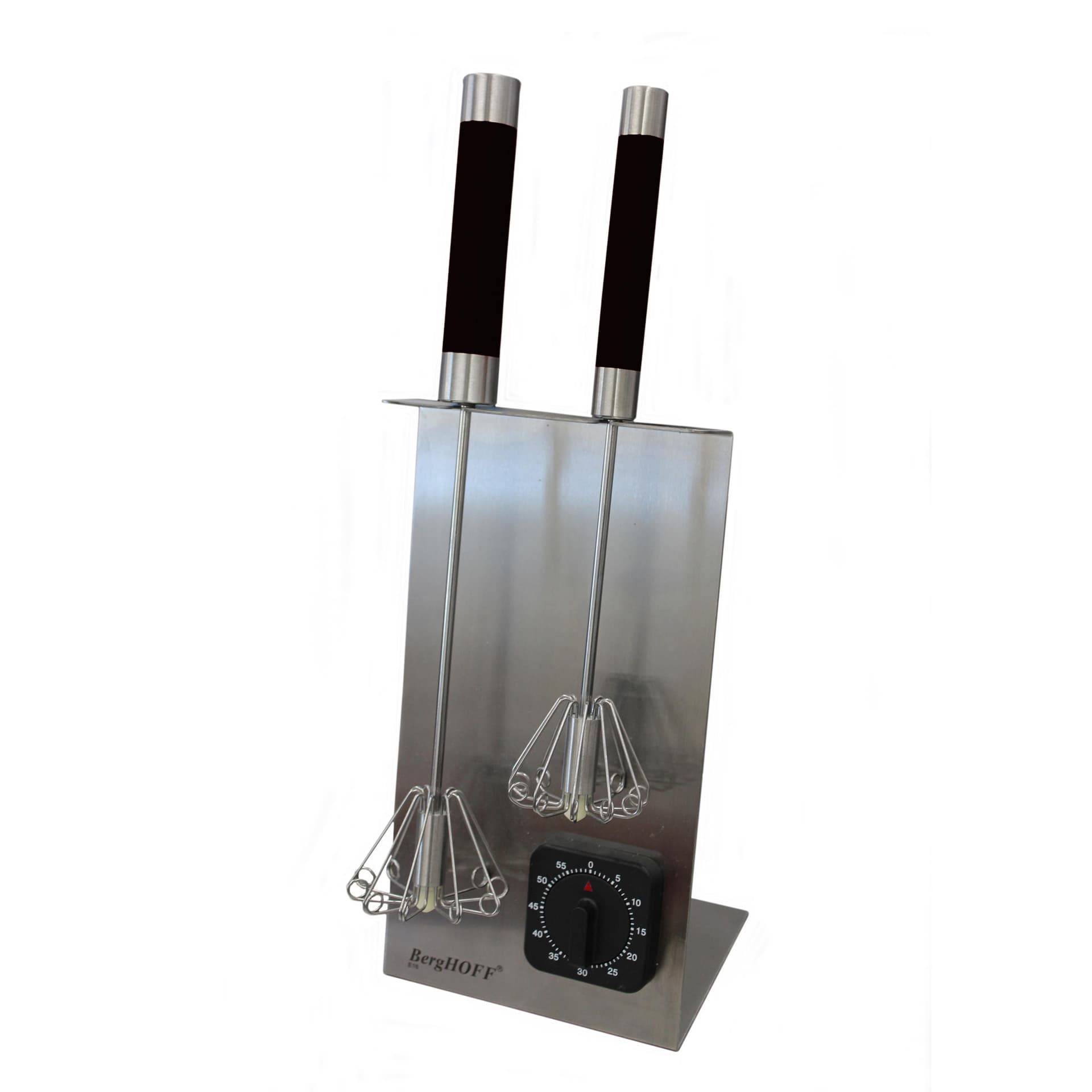 2pc Whisk Set with Free Timer, Black