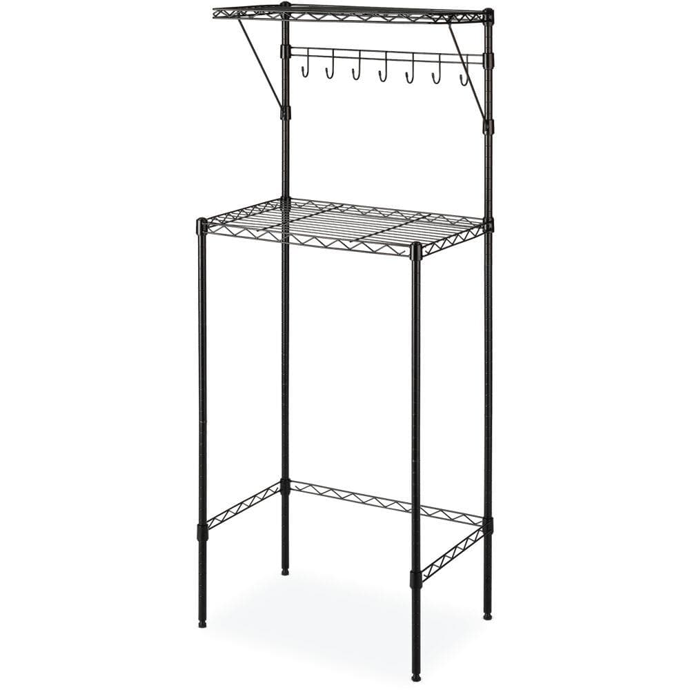 Supreme Over-the-Fridge Shelf with Mug and Cup Hooks, 56.5-In. H x 23-In. W x 15.75-In. D, Black