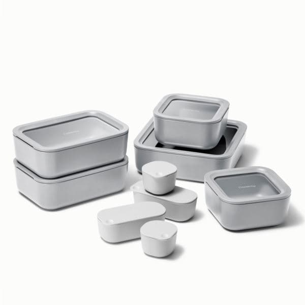 13pc Glass Food Storage Set Gray