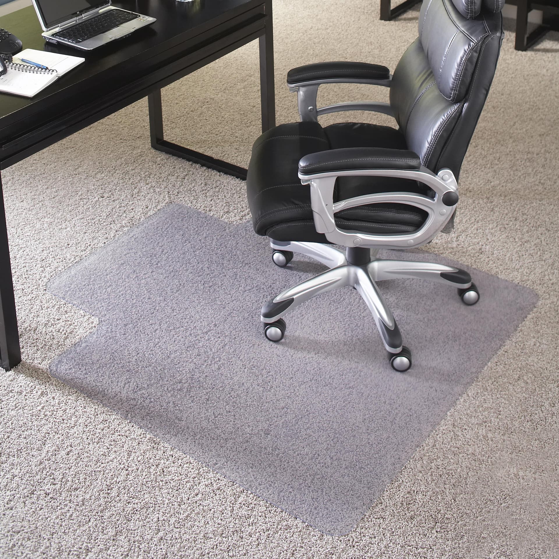 45" x 53" Big & Tall 400 lb. Capacity Carpet Chair Mat with Lip
