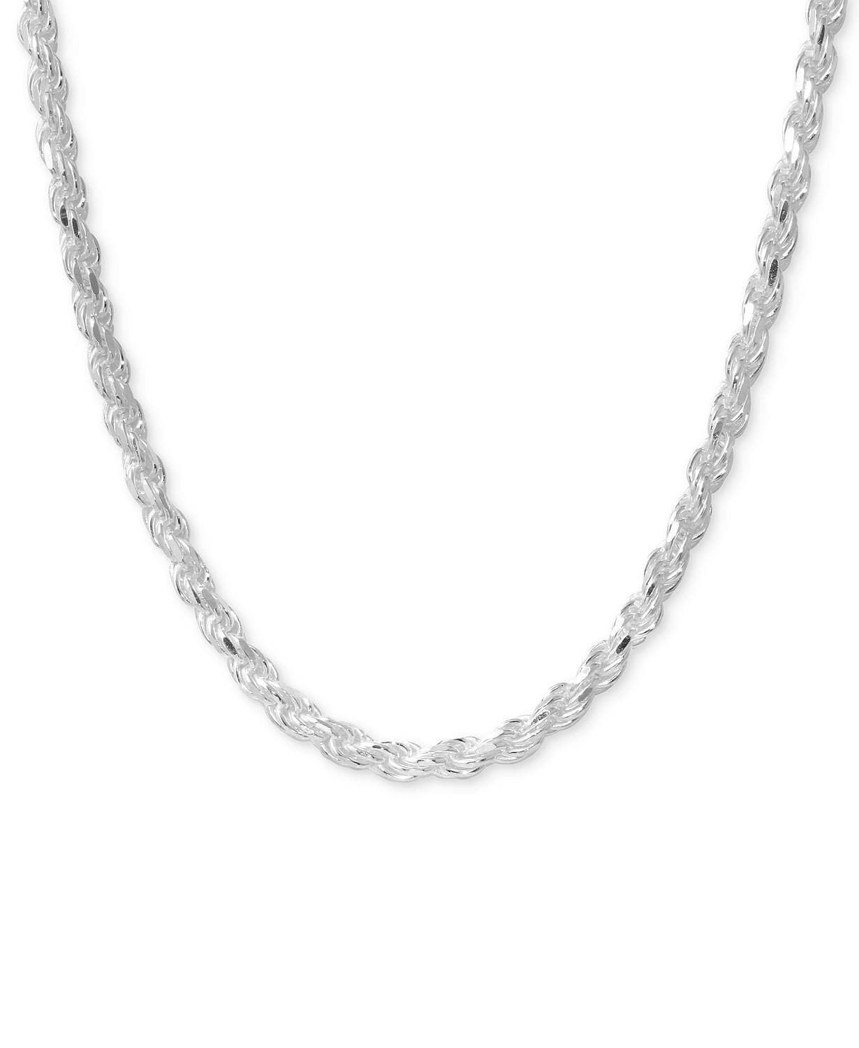 24" Silver Lose Rope Twisted Link Necklace