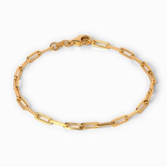 Paperclip Link Bracelet - Yellow Gold