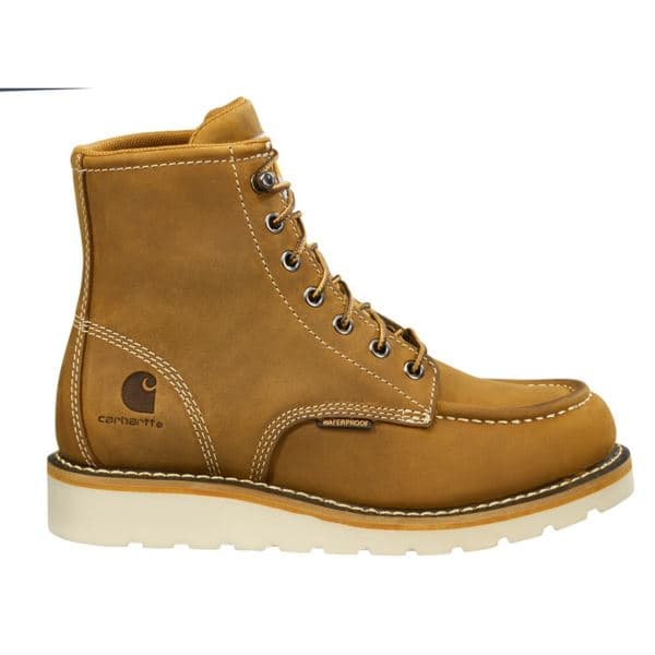 Carhartt Women's 6" Waterproof Moc Toe Wedge Boot-Light Brown-9