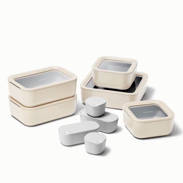 13pc Glass Food Storage Set Cream
