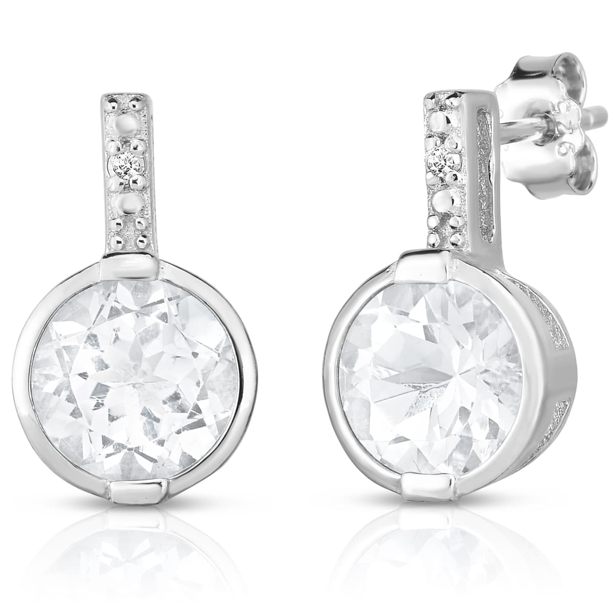 Diamond & White Topaz Earrings